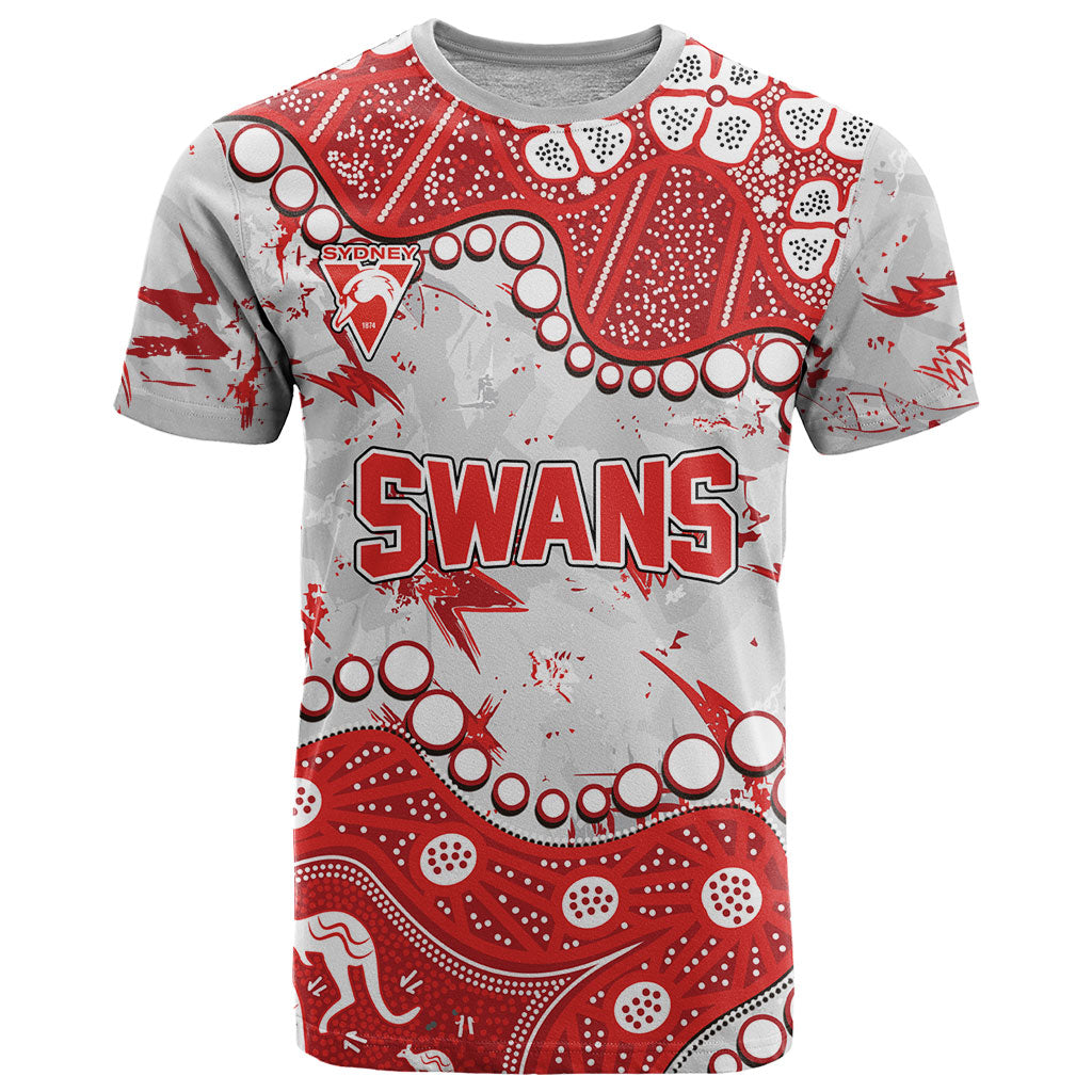Personalized Sydney Swans T Shirt Aboriginal Pattern with Graffiti Style