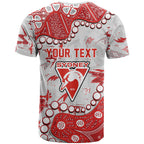 Personalized Sydney Swans T Shirt Aboriginal Pattern with Graffiti Style