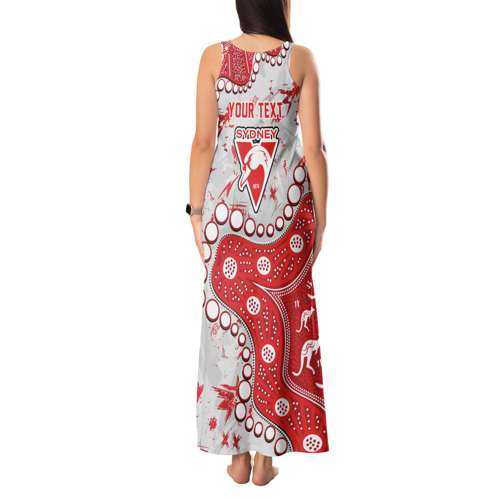 Personalized Sydney Swans Tank Maxi Dress Aboriginal Pattern with Graffiti Style