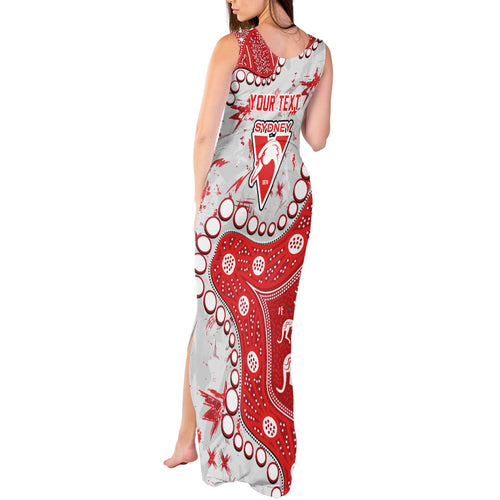 Personalized Sydney Swans Tank Maxi Dress Aboriginal Pattern with Graffiti Style