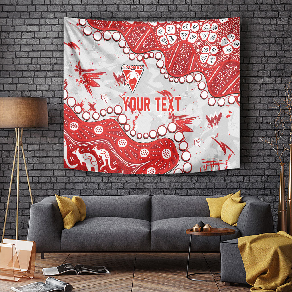 Personalized Sydney Swans Tapestry Aboriginal Pattern with Graffiti Style