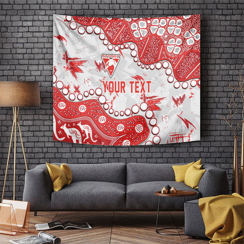 Personalized Sydney Swans Tapestry Aboriginal Pattern with Graffiti Style
