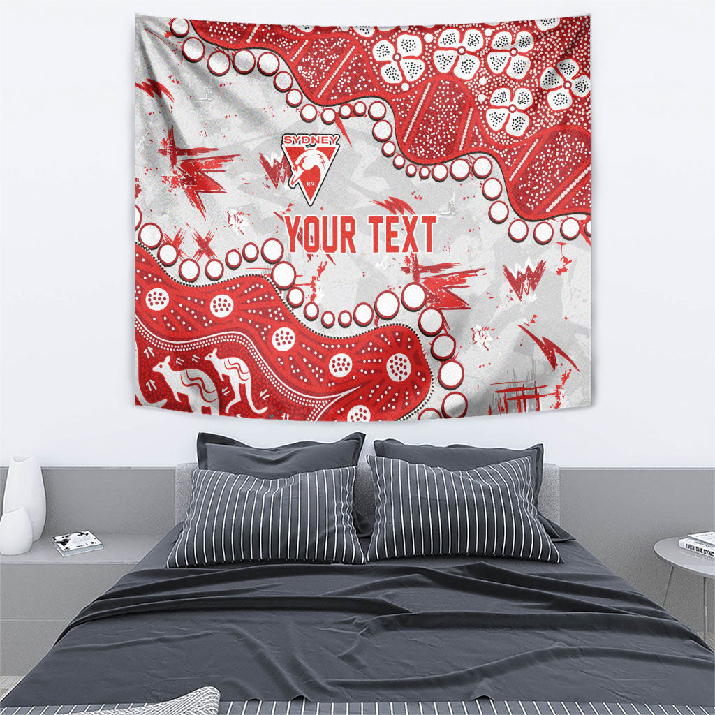 Personalized Sydney Swans Tapestry Aboriginal Pattern with Graffiti Style