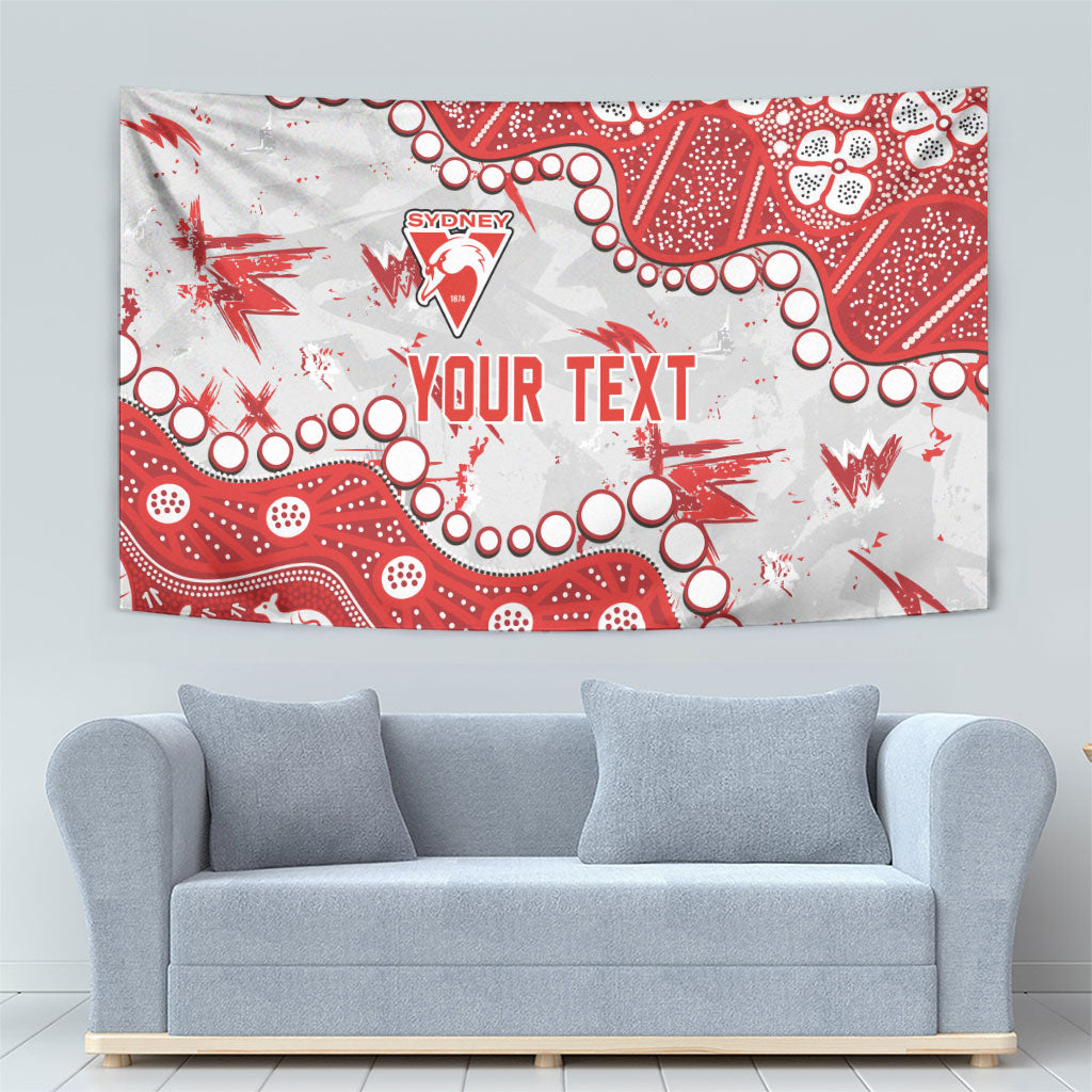 Personalized Sydney Swans Tapestry Aboriginal Pattern with Graffiti Style