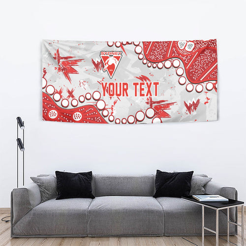 Personalized Sydney Swans Tapestry Aboriginal Pattern with Graffiti Style