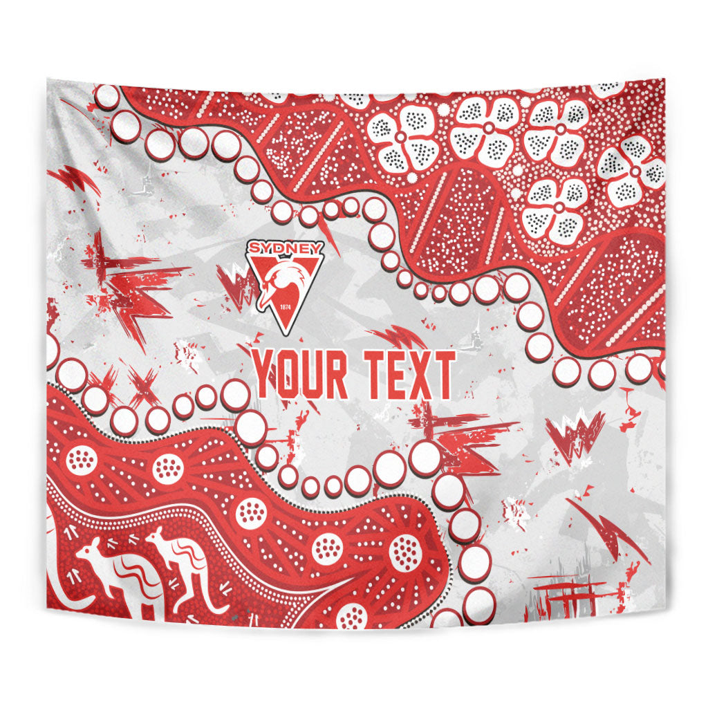 Personalized Sydney Swans Tapestry Aboriginal Pattern with Graffiti Style