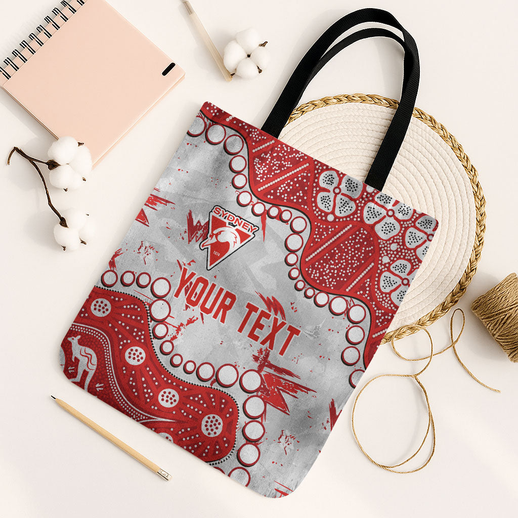 Personalized Sydney Swans Tote Bag Aboriginal Pattern with Graffiti Style