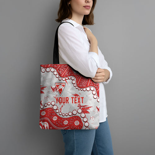 Personalized Sydney Swans Tote Bag Aboriginal Pattern with Graffiti Style