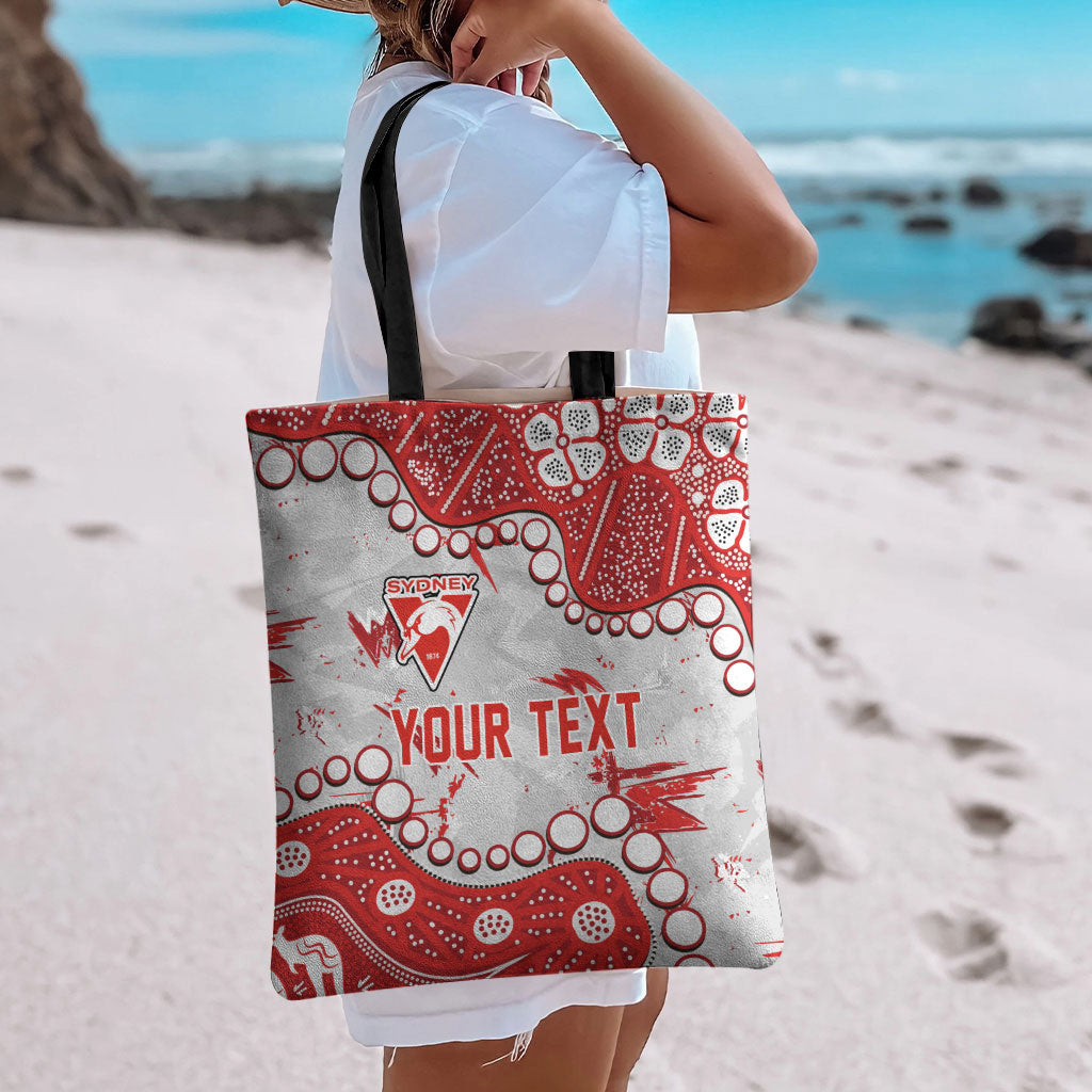 Personalized Sydney Swans Tote Bag Aboriginal Pattern with Graffiti Style
