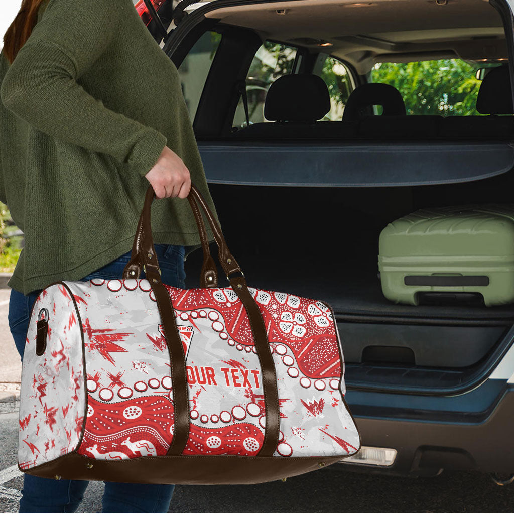 Personalized Sydney Swans Travel Bag Aboriginal Pattern with Graffiti Style