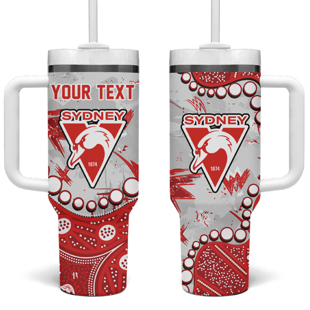 Personalized Sydney Swans Tumbler With Handle Aboriginal Pattern with Graffiti Style