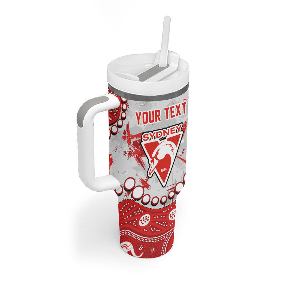 Personalized Sydney Swans Tumbler With Handle Aboriginal Pattern with Graffiti Style