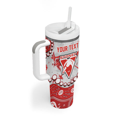 Personalized Sydney Swans Tumbler With Handle Aboriginal Pattern with Graffiti Style