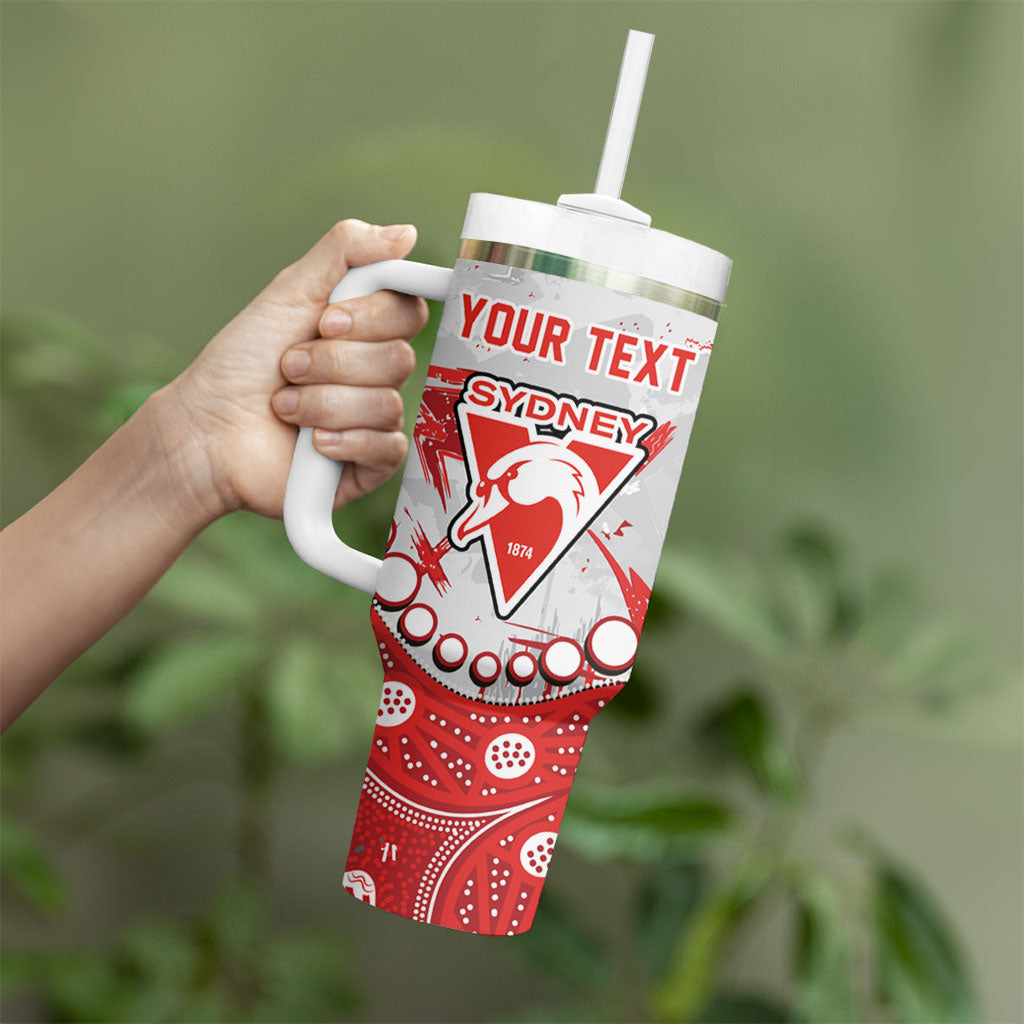 Personalized Sydney Swans Tumbler With Handle Aboriginal Pattern with Graffiti Style