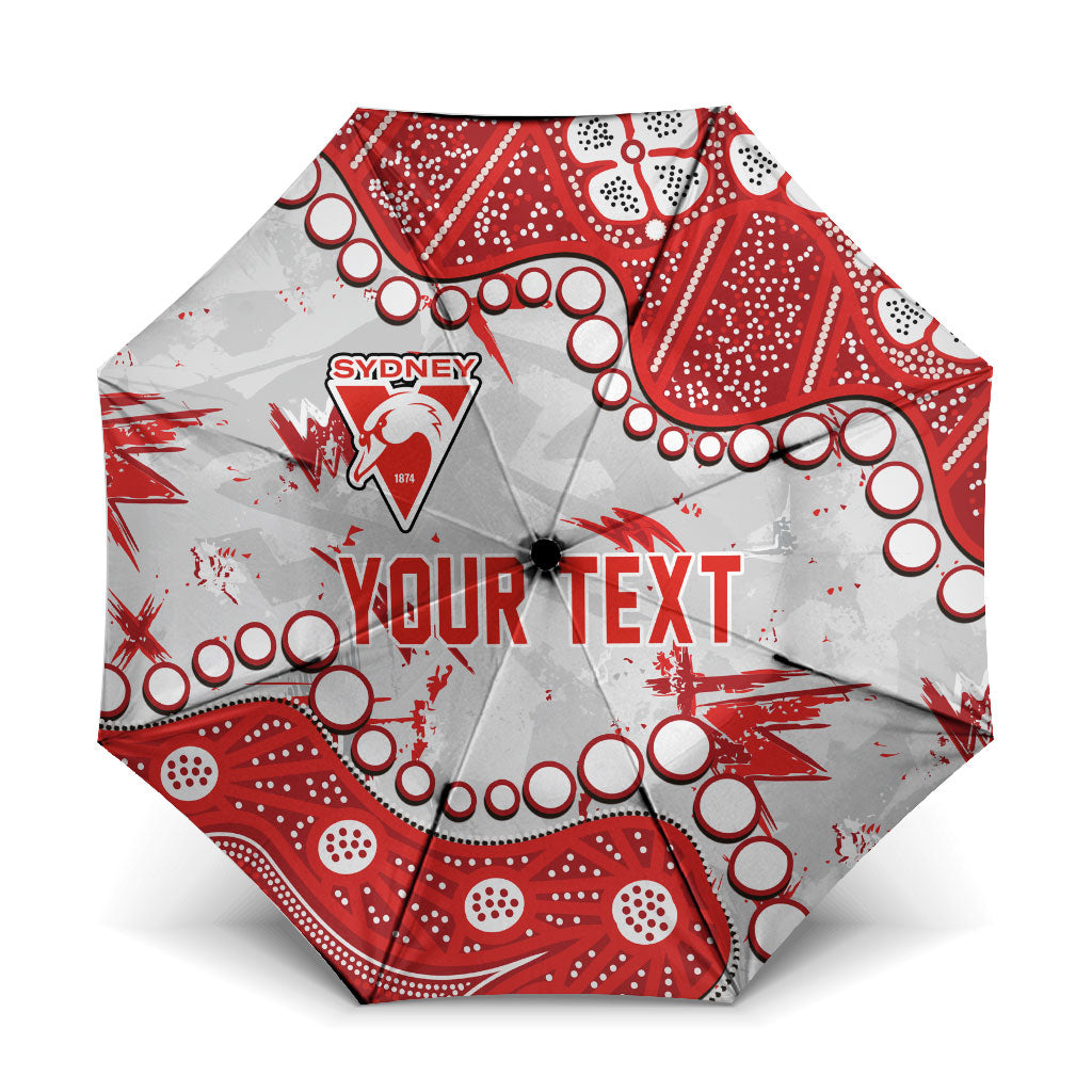 Personalized Sydney Swans Umbrella Aboriginal Pattern with Graffiti Style