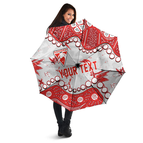 Personalized Sydney Swans Umbrella Aboriginal Pattern with Graffiti Style