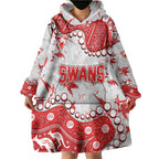 Personalized Sydney Swans Wearable Blanket Hoodie Aboriginal Pattern with Graffiti Style