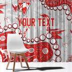 Personalized Sydney Swans Window Curtain Aboriginal Pattern with Graffiti Style