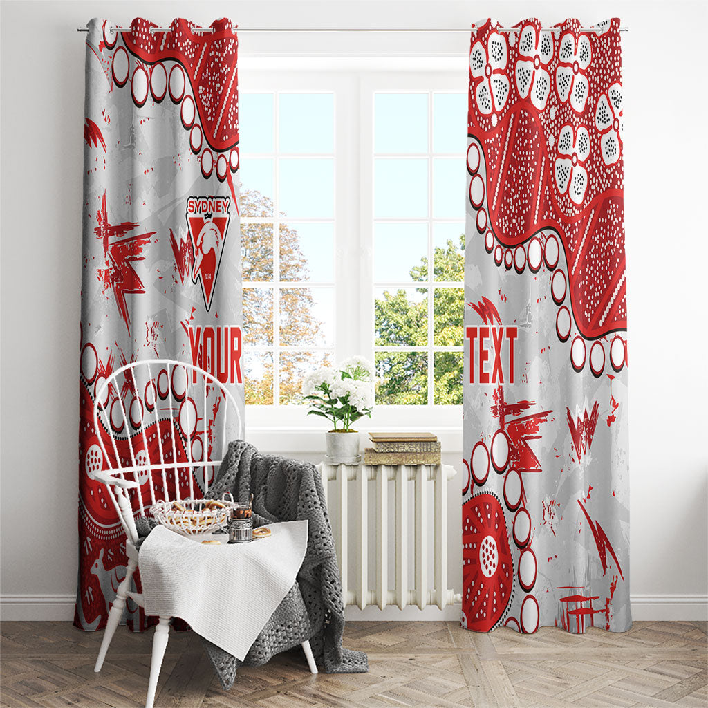 Personalized Sydney Swans Window Curtain Aboriginal Pattern with Graffiti Style