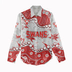 Personalized Sydney Swans Women Casual Shirt Aboriginal Pattern with Graffiti Style