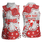 Personalized Sydney Swans Women Sleeveless Polo Shirt Aboriginal Pattern with Graffiti Style