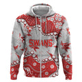 Personalized Sydney Swans Zip Hoodie Aboriginal Pattern with Graffiti Style