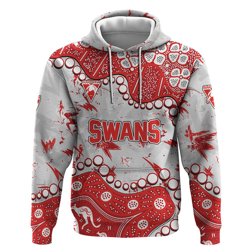 Personalized Sydney Swans Zip Hoodie Aboriginal Pattern with Graffiti Style