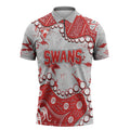Personalized Sydney Swans Zipper Polo Shirt Aboriginal Pattern with Graffiti Style
