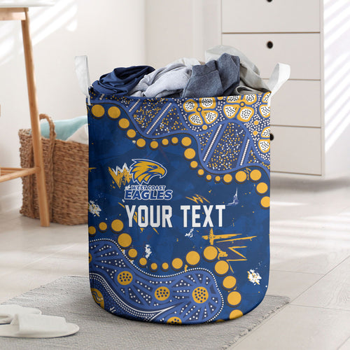 Personalized West Coast Eagles Laundry Basket Aboriginal Pattern with Graffiti Style