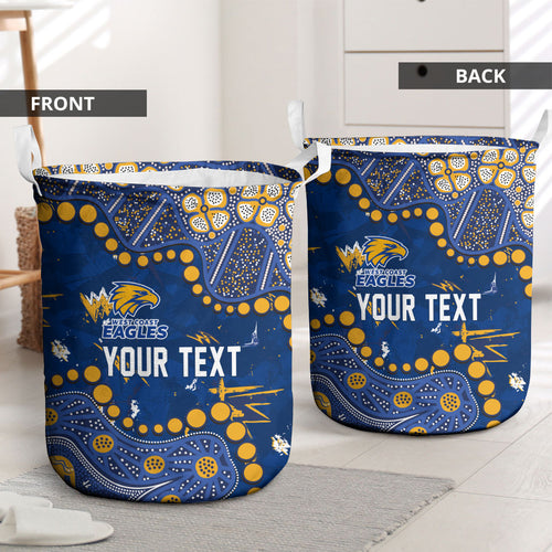 Personalized West Coast Eagles Laundry Basket Aboriginal Pattern with Graffiti Style