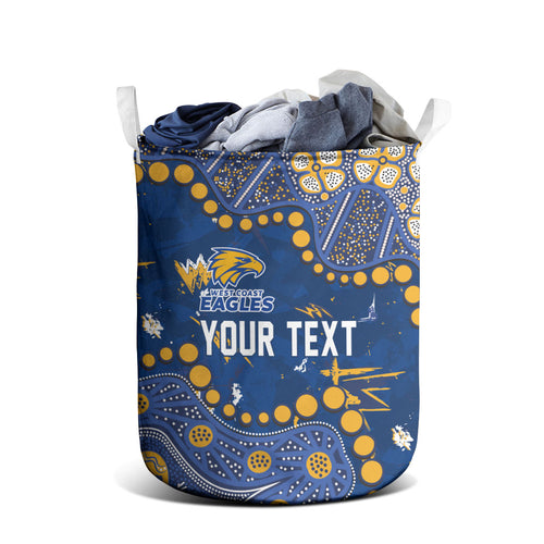 Personalized West Coast Eagles Laundry Basket Aboriginal Pattern with Graffiti Style