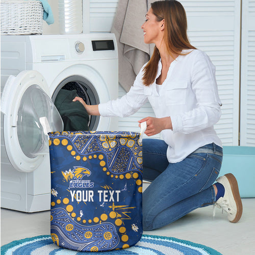 Personalized West Coast Eagles Laundry Basket Aboriginal Pattern with Graffiti Style