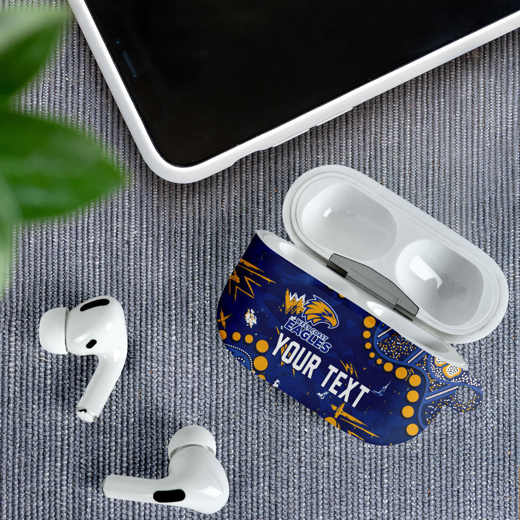 Personalized West Coast Eagles AirPods Case Aboriginal Pattern with Graffiti Style