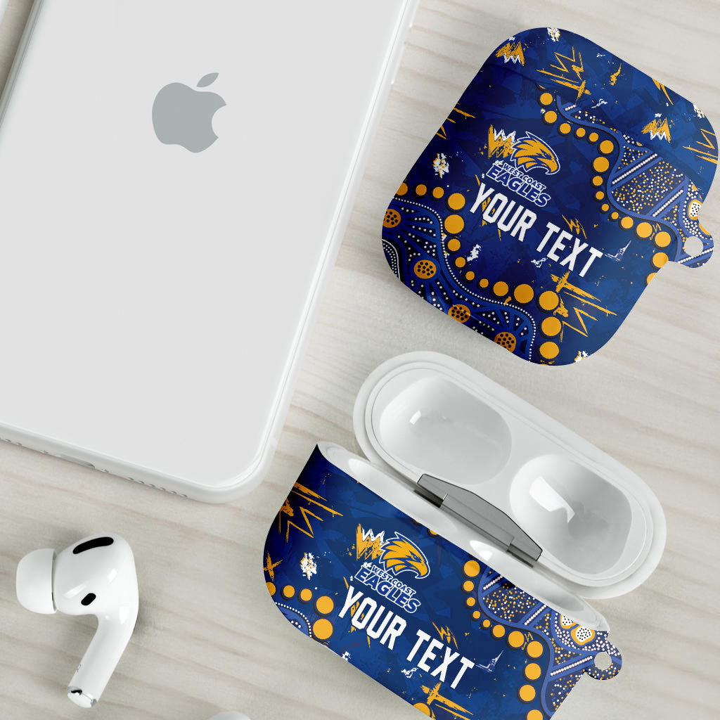 Personalized West Coast Eagles AirPods Case Aboriginal Pattern with Graffiti Style