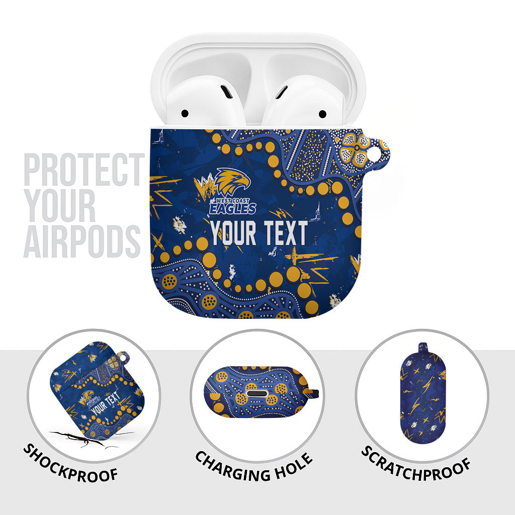 Personalized West Coast Eagles AirPods Case Aboriginal Pattern with Graffiti Style