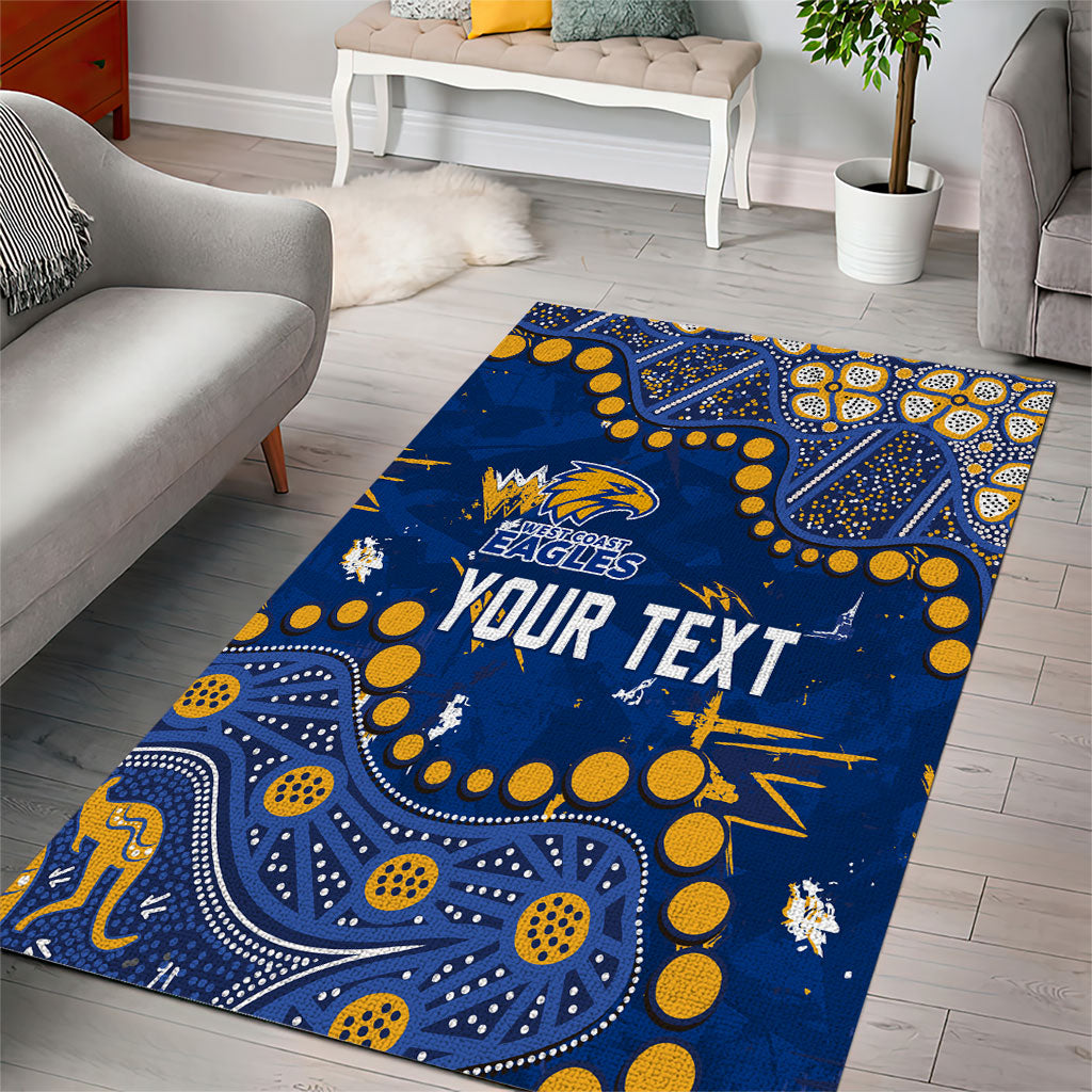 Personalized West Coast Eagles Area Rug Aboriginal Pattern with Graffiti Style