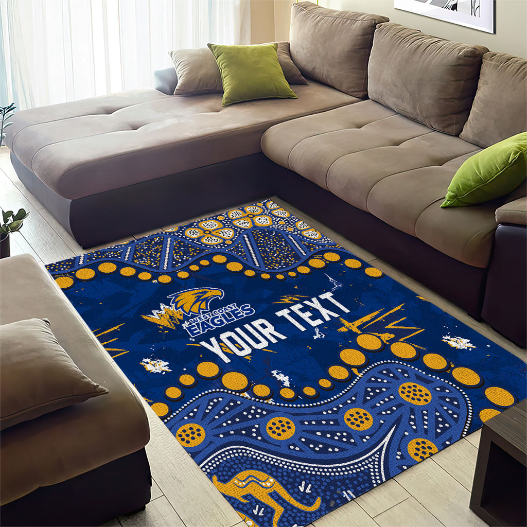 Personalized West Coast Eagles Area Rug Aboriginal Pattern with Graffiti Style