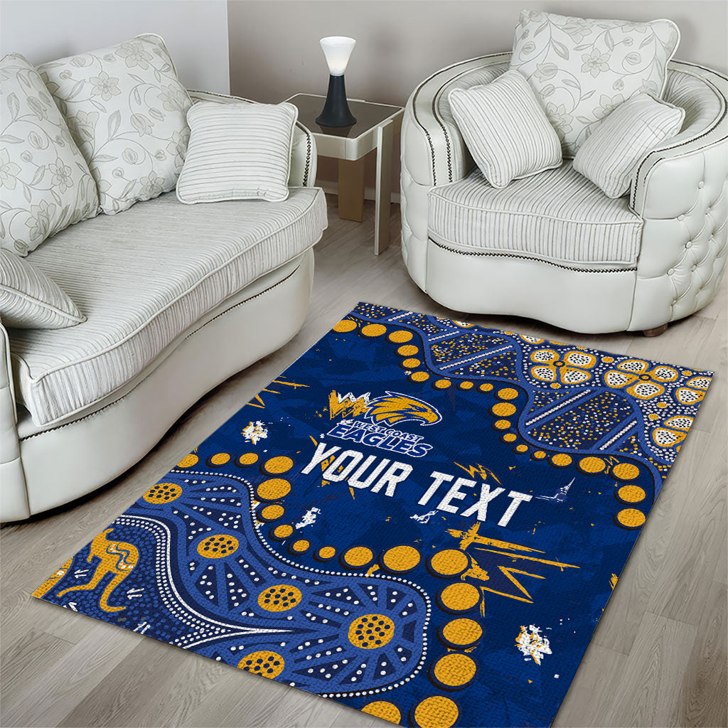 Personalized West Coast Eagles Area Rug Aboriginal Pattern with Graffiti Style