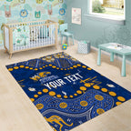 Personalized West Coast Eagles Area Rug Aboriginal Pattern with Graffiti Style
