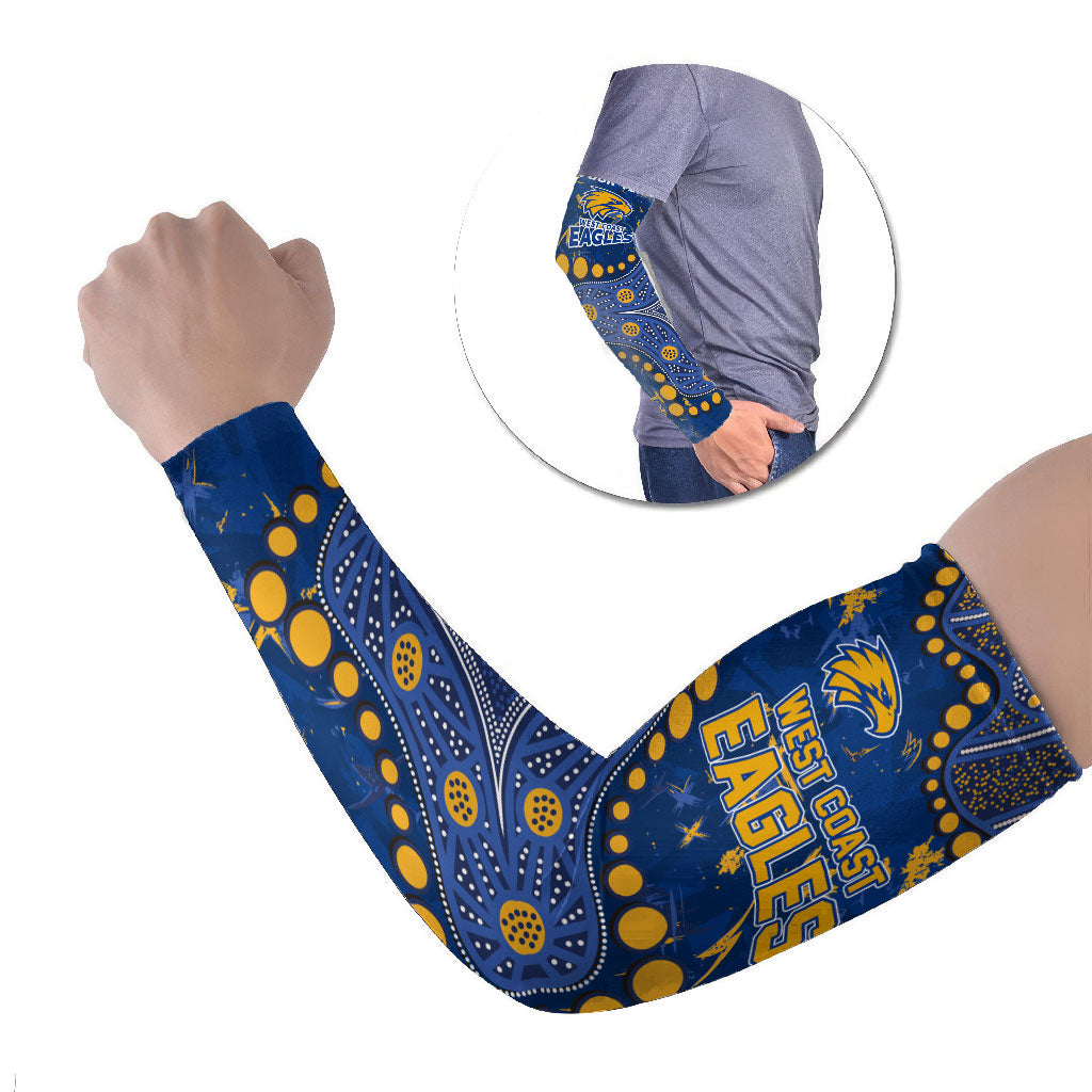Personalized West Coast Eagles Arm Sleeves Aboriginal Pattern with Graffiti Style