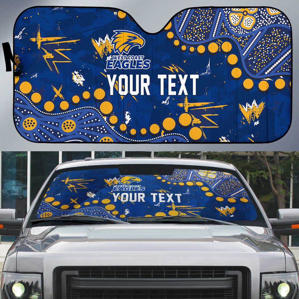 Personalized West Coast Eagles Auto Sun Shade Aboriginal Pattern with Graffiti Style