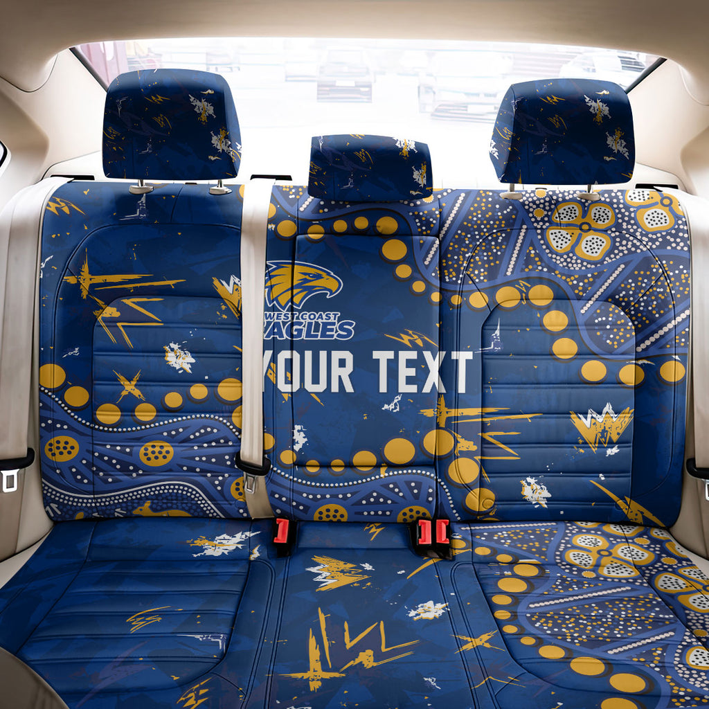 Personalized West Coast Eagles Back Car Seat Cover Aboriginal Pattern with Graffiti Style
