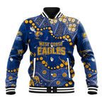 Personalized West Coast Eagles Baseball Jacket Aboriginal Pattern with Graffiti Style