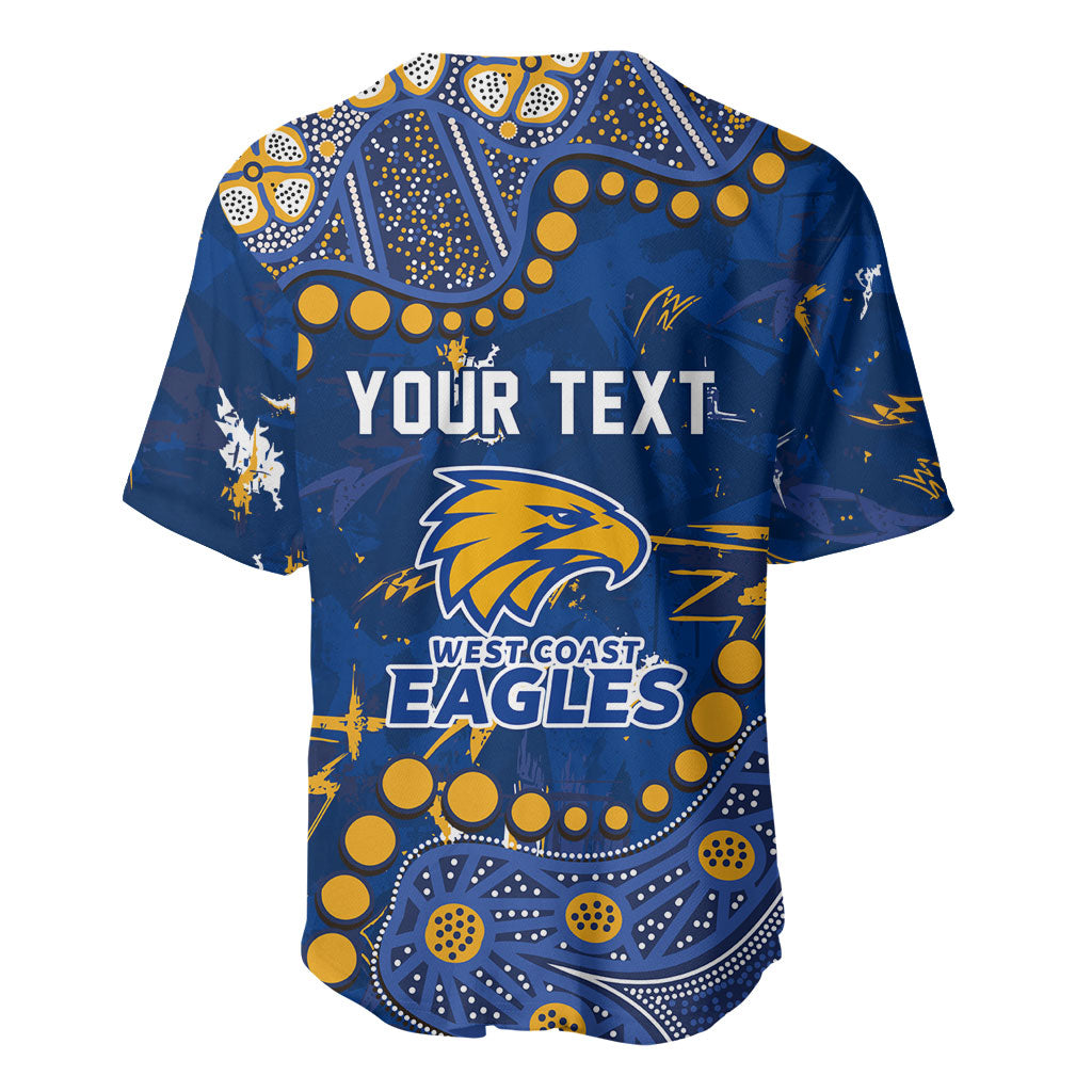 Personalized West Coast Eagles Baseball Jersey Aboriginal Pattern with Graffiti Style
