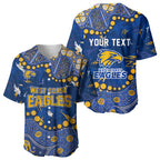 Personalized West Coast Eagles Baseball Jersey Aboriginal Pattern with Graffiti Style