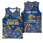 Personalized West Coast Eagles Basketball Jersey Aboriginal Pattern with Graffiti Style