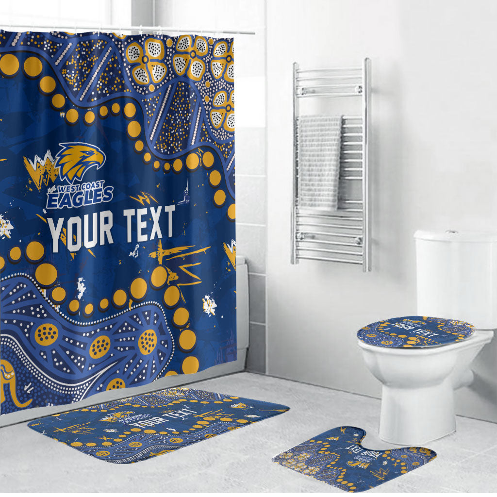Personalized West Coast Eagles Bathroom Set Aboriginal Pattern with Graffiti Style