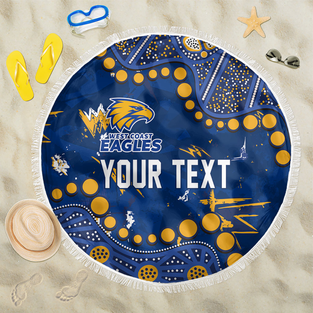 Personalized West Coast Eagles Beach Blanket Aboriginal Pattern with Graffiti Style