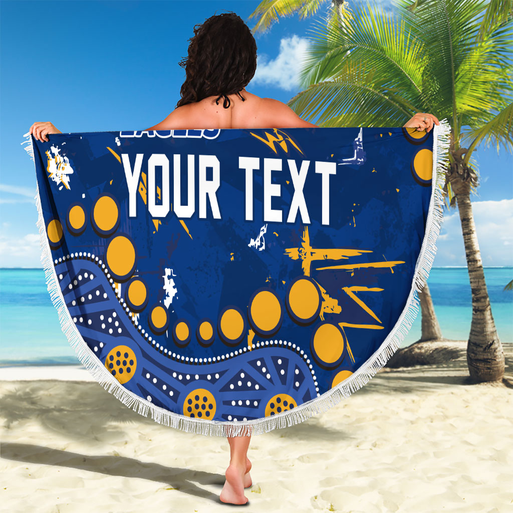 Personalized West Coast Eagles Beach Blanket Aboriginal Pattern with Graffiti Style