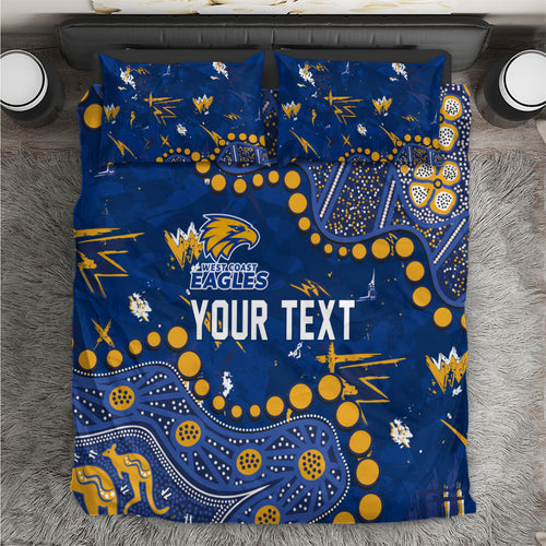 Personalized West Coast Eagles Bedding Set Aboriginal Pattern with Graffiti Style